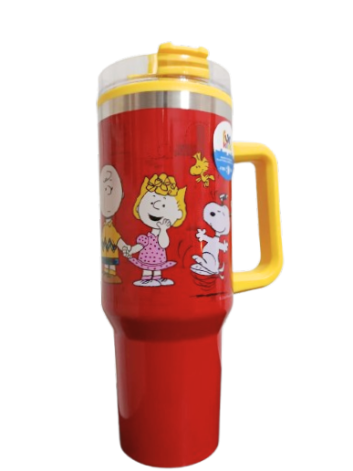 ffe67cba-70e3-4d88-86af-26b04670070b Termo con popote de Snoopy rojo