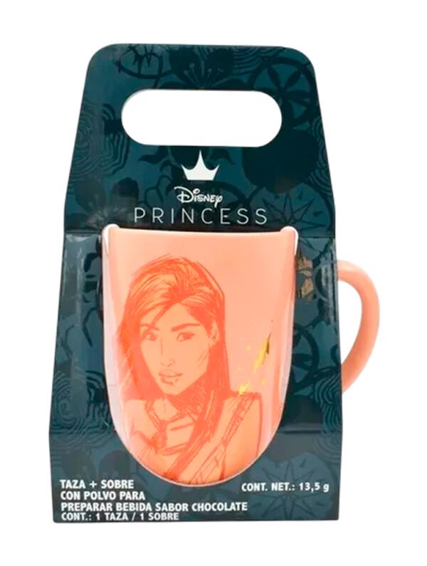 Taza Pocahontas con chocolate en polvo