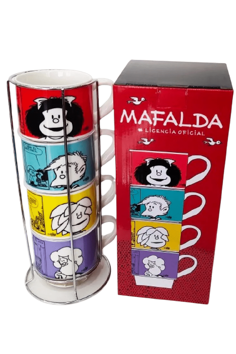 Torre de tazas Mafalda colores